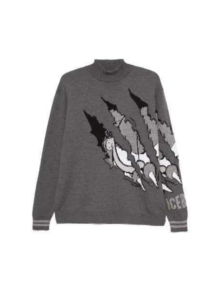 Sweter Iceberg wełniany szary