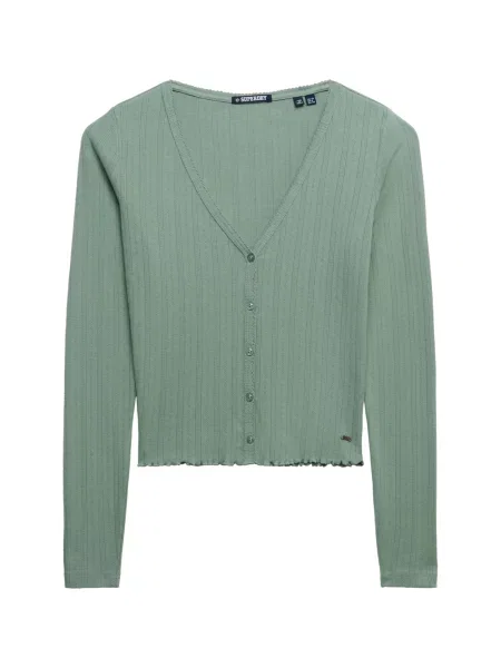 Superdry & Co Geacă tricotată Athletic Essential deschis verde