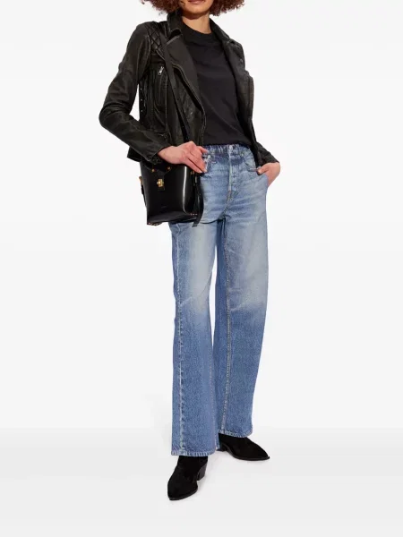 Mini marškinėliai Rag & Bone apvaliu kaklu juoda