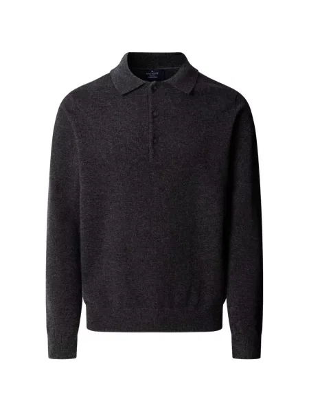 Tricou polo Hackett London tricotate gri