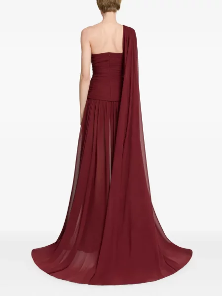Rochie maxi Elie Saab cu un umăr gol de costum roșu