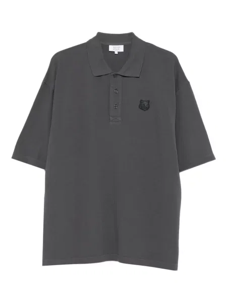 Polotričko Maison Kitsuné s výšivkou šedé