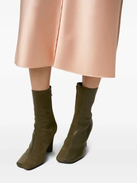 Botine Ami Paris din piele cu pană maro