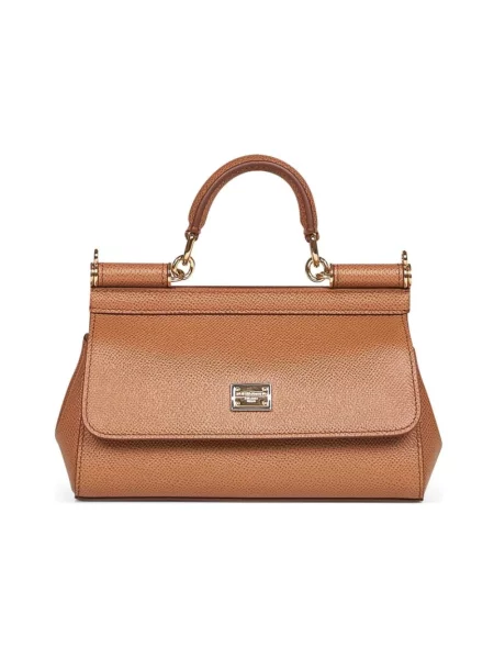 Torebka Dolce And Gabbana skórzana brązowa
