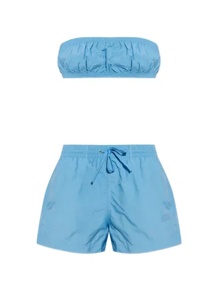 Pantaloni scurți Mm6 Maison Margiela cu cordon albastru