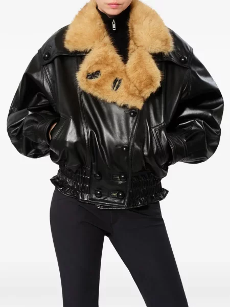 Gulerat geanta de piele Isabel Marant negru