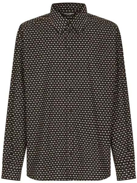 Cămașă Dolce & Gabbana cu imagine cu imprimeu geometric negru