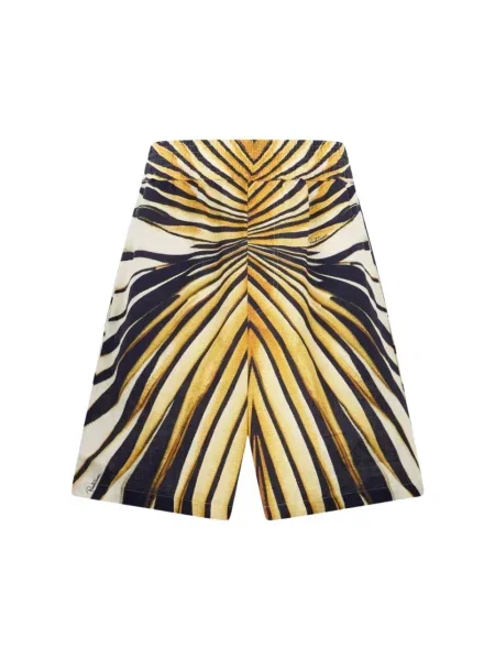 Lniane bermudy Roberto Cavalli z nadrukiem