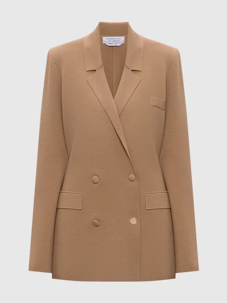 Двобортний жакет з вовни Gabriela Hearst бежевий