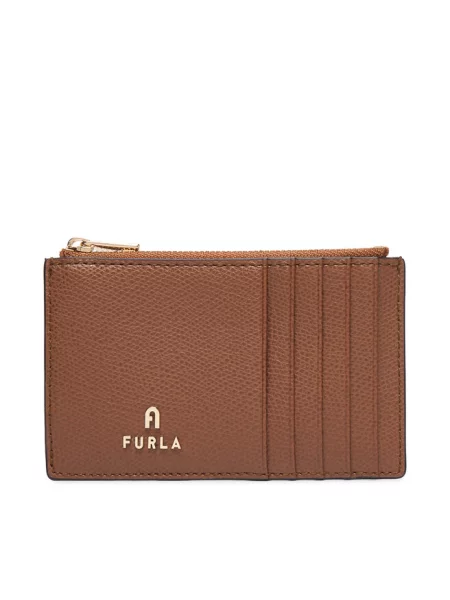 Furla portfel skórzany Camelia M brązowy