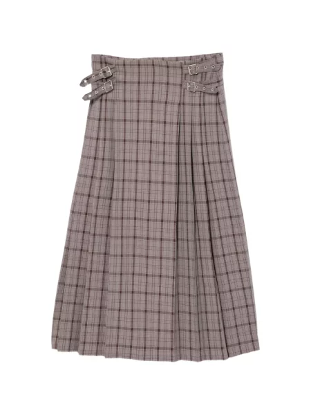 Fusta plisata The Ragged Priest în carouri gri