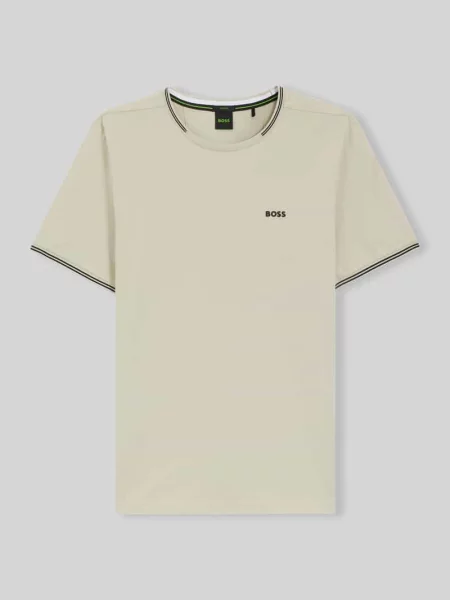T-shirt o kroju regular fit z mieszanki bawełny model TAUL' Hugo beżowa