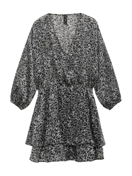 MANGO Rochie negru / negru amestecat alb
