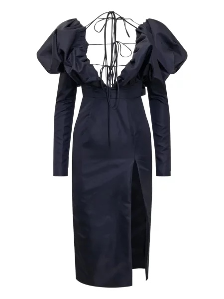 Sukienka midi Laquan Smith do kolan garniturowa niebieska