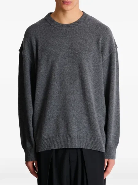 Pulover Balmain cu decolteu rotund gri