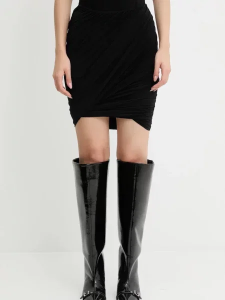 Rick Owens Lilies spódnica z domieszką kaszmiru Luna mini ołówkowa czarny
