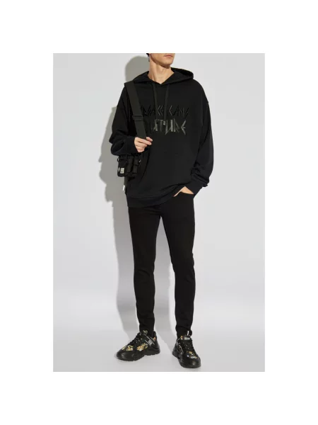 Bluza z kapturem Versace Jeans Couture z kapturem czarna