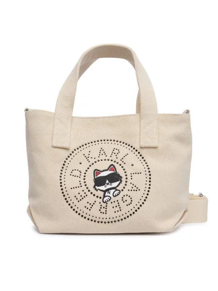 Karl Lagerfeld Ročna torbica Ikon mornarska / volneno bela