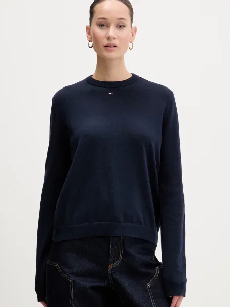 Tommy Jeans pulover za žene od pamuka plava