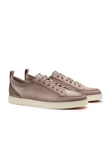 Sneakersy Santoni zamszowe brązowe