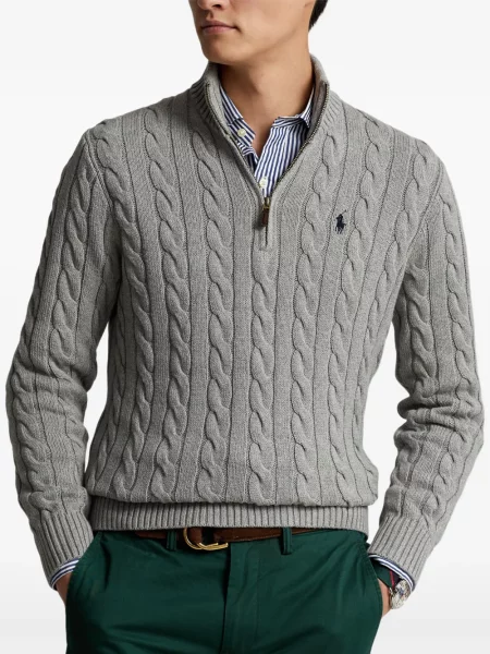 Tricou polo Polo Ralph Lauren cu glugă cu blană cu broderie roșu
