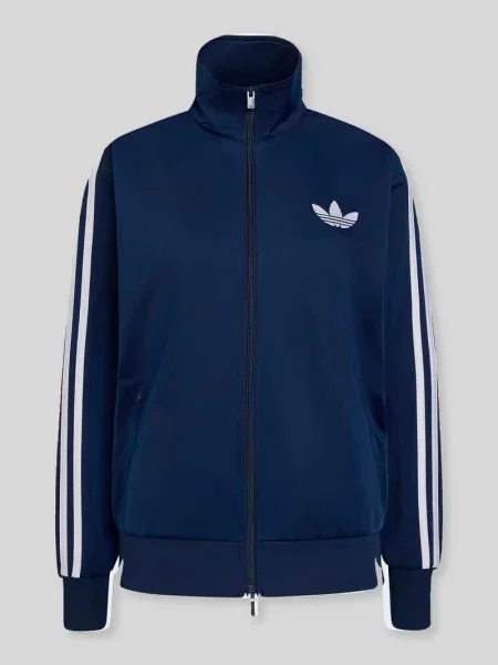Bluza rozpinana o kroju relaxed fit z wyhaftowanym logo Adidas Originals granatowa