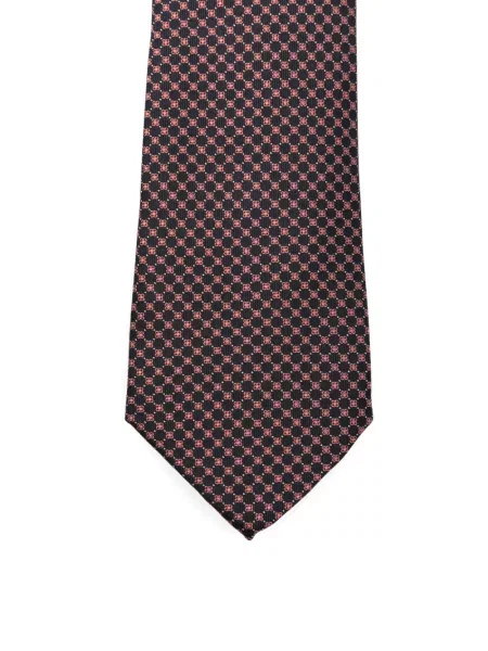 Cravată Canali cu imprimeu geometric negru