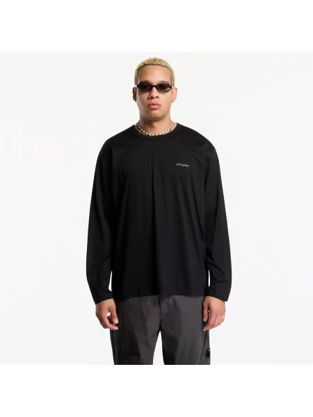 Tricou C.P. Company Mercerized Jersey Gasato Long Sleeve T-Shirt Black S negru