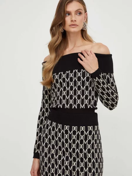 Sweter Marciano Guess z odkrytymi ramionami czarny