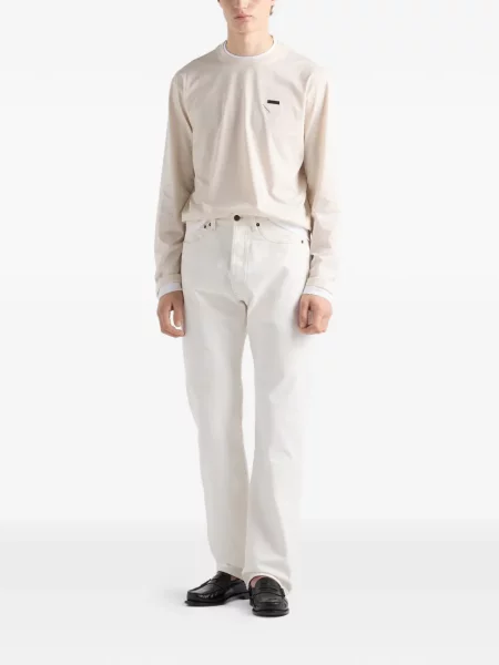 Blugi Prada cu 5 buzunare alb
