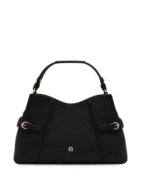 Geantă shopper Aigner cu cataramă negru