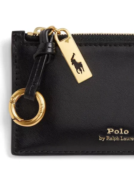 Кожаный кошелек Polo Ralph Lauren черный