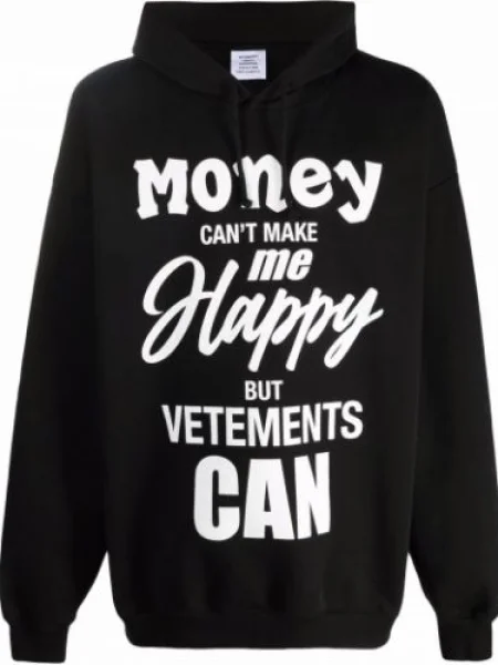 Hanorac cu glugă Vetements cu imagine negru