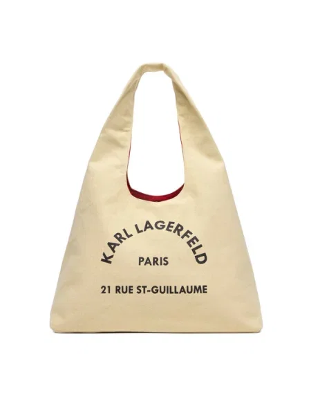Karl Lagerfeld Nakupovalna torba črna / volneno bela