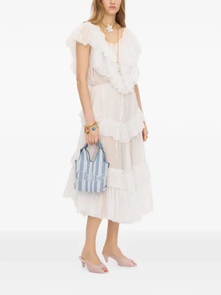 Ριγέ τσάντα shopper Chloé με σχέδιο μπλε