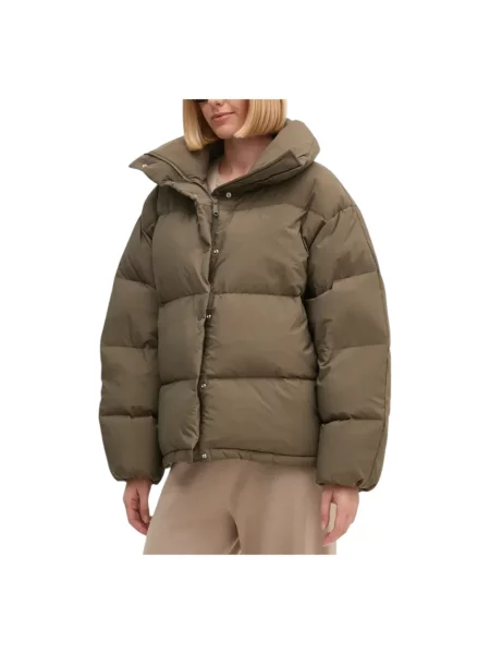 Lniana pikowana kurtka jeansowa Calvin Klein Jeans brązowa
