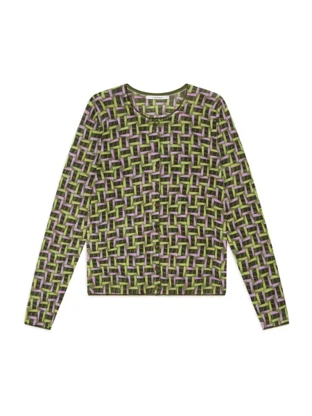 Kardigan Maliparmi wełniany z nadrukiem zielony