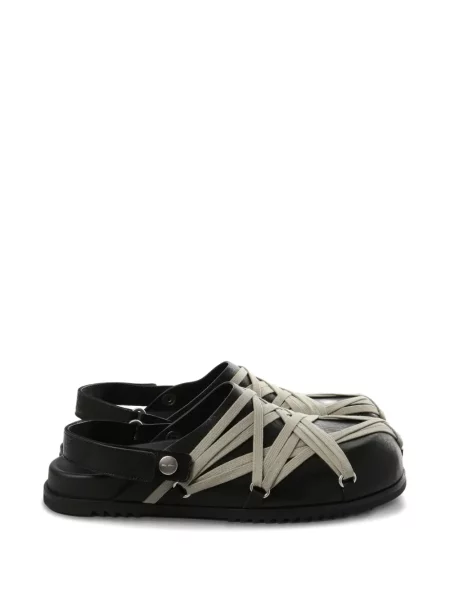 Papuci tip mules Rick Owens din piele negru