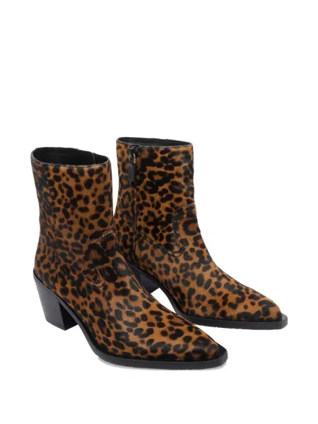 Cizme scurte Stuart Weitzman cu imagine cu model leopard maro