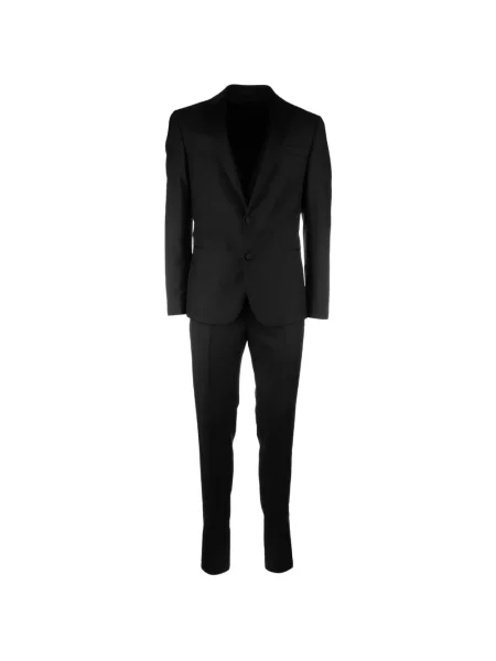 Costum Corneliani de costum cu un singur rând de nasturi negru
