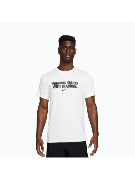 Tricou pentru bărbați Nike Dri-Fit Winning white/black alb