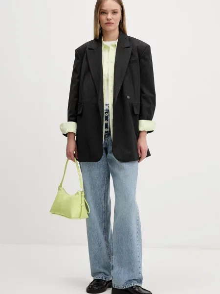 Tommy Jeans srajca z lanom zelena