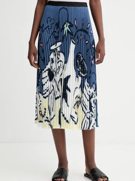 Munthe Fustă CHARMING bleumarin / albastru închis / galben pastel alb