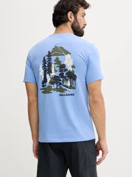 Fjallraven t-shirt Swedish Forest niebieska