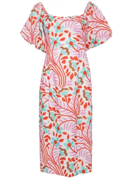 Rochie midi Rhode de in până la genunchi de costum alb