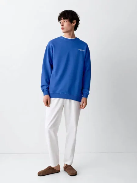 Bluza ze wzorem electric blue Teen XXS MANGO TEEN niebieska
