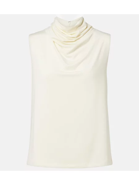 Top Altuzarra drapat alb