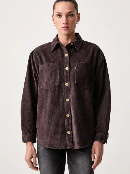 Levi's cămașă de damă din catifea reiată IRIS OVERSHIRT maro