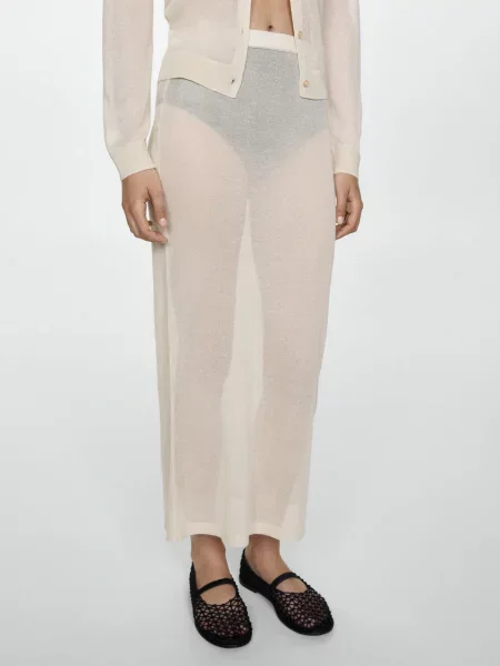 MANGO Юбка макси білий