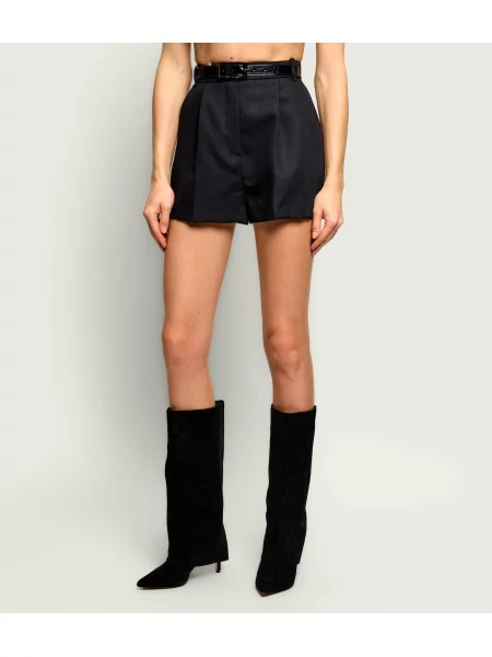 Cu centură pantaloni Elisabetta Franchi de lână negru